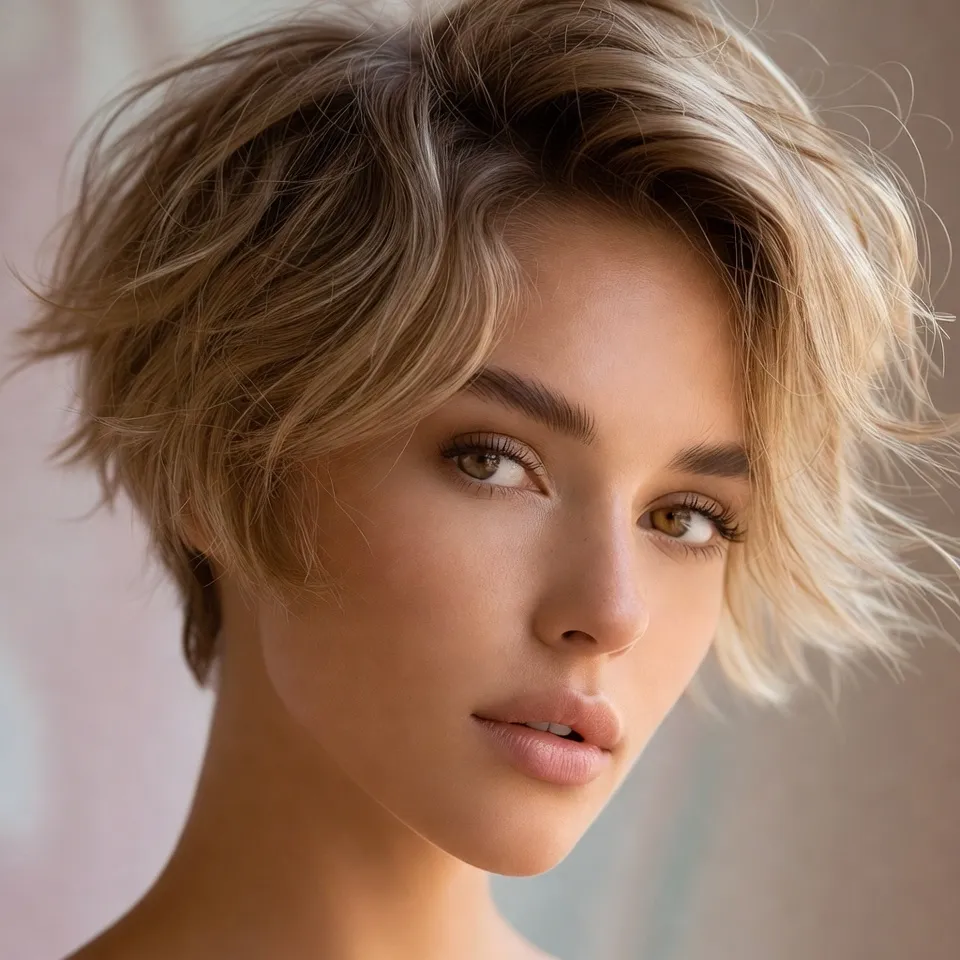 6. Soft Layered Blonde Pixie