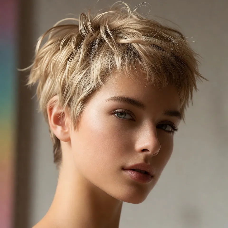 7. Blonde Pixie for Fine Hair