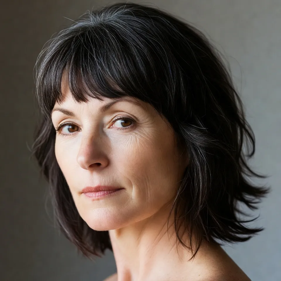 3. Medium Shag with Side-Swept Bangs