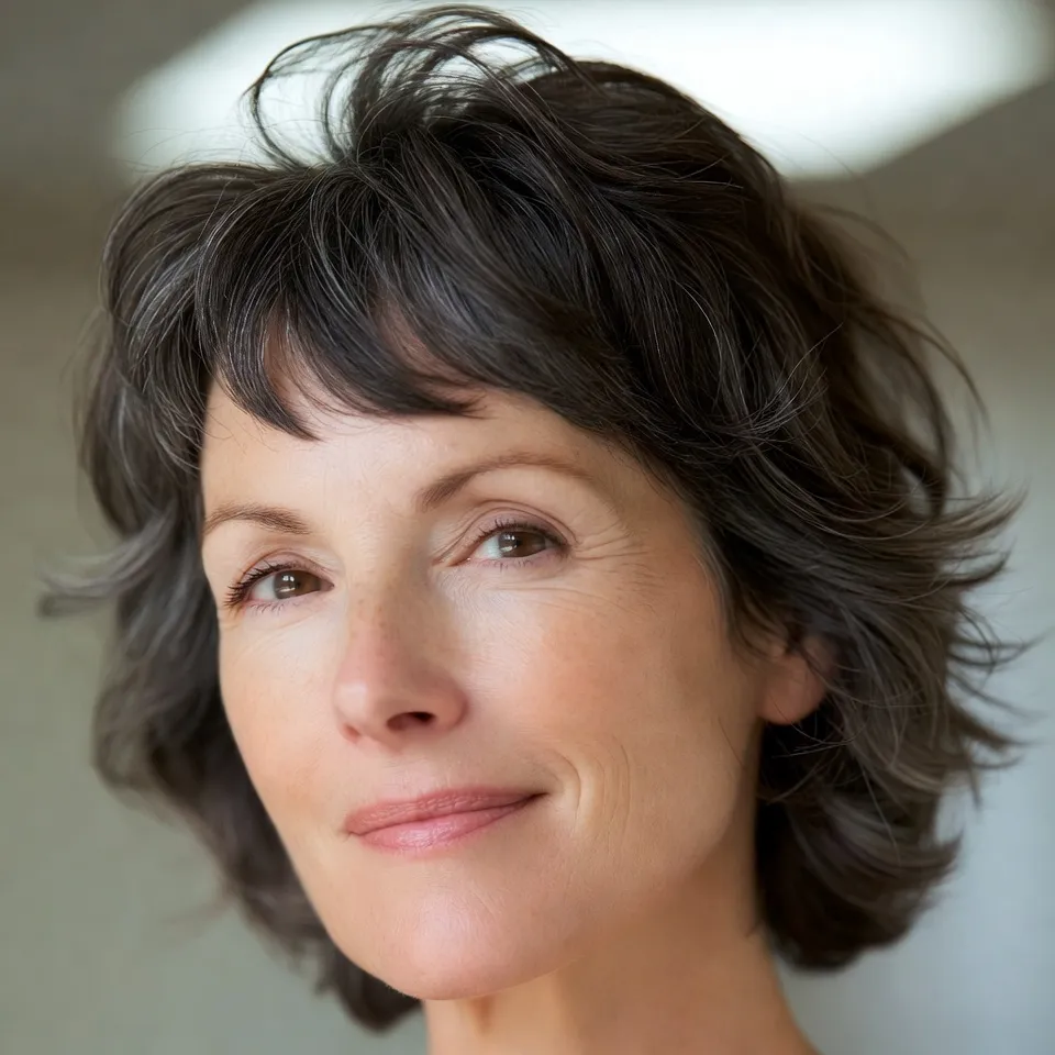 5. Medium Shag with Crown Volume