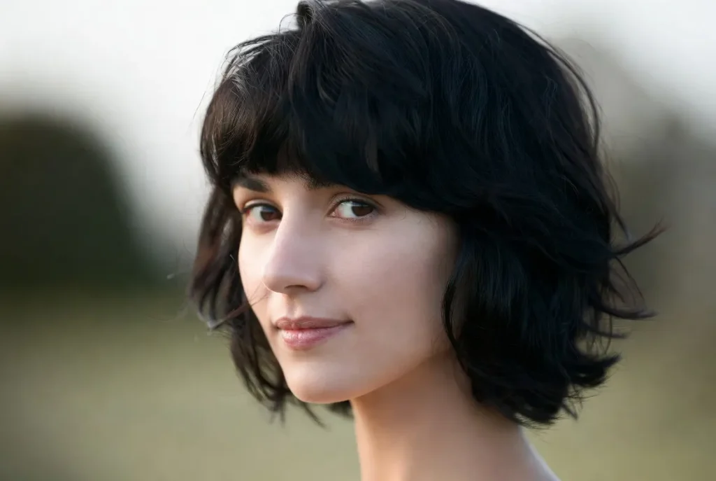 8. Medium Shag with Wispy Bangs